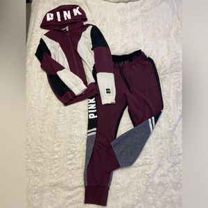 PINK sweatpants with matching sweater